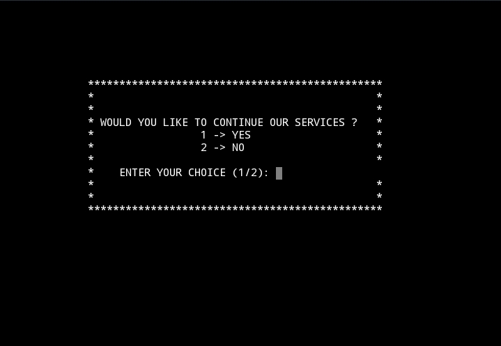 Exit prompt asking to continue or not
