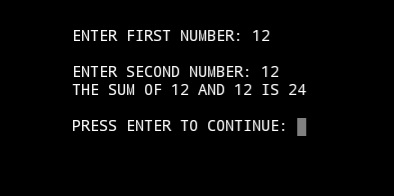 Result screen showing 12 + 12 = 24