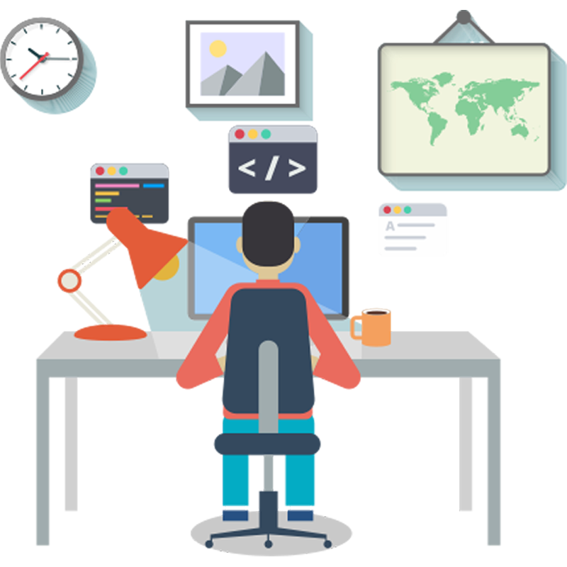 Illustration of a Web Developer