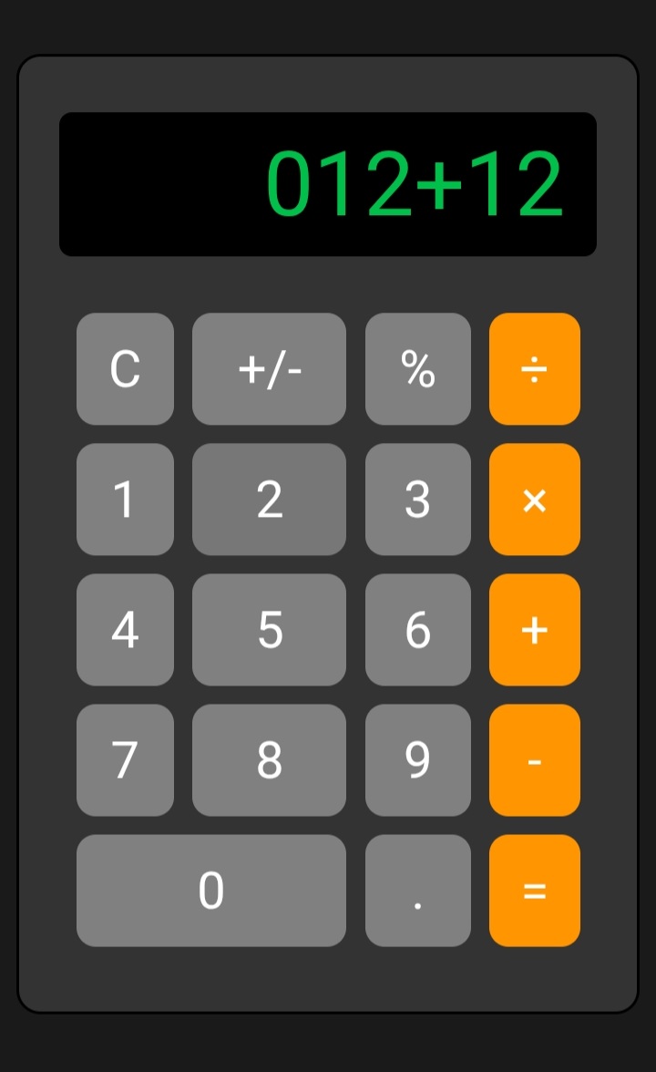Calculator web app with numbers entered