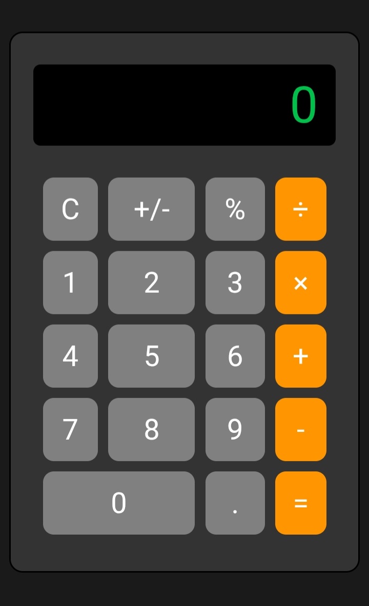 Calculator web app empty screen before input